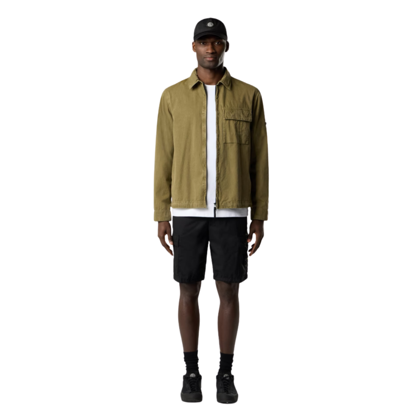 Bermuda cargo STONE ISLAND coupe regular à poches zippées coton noir