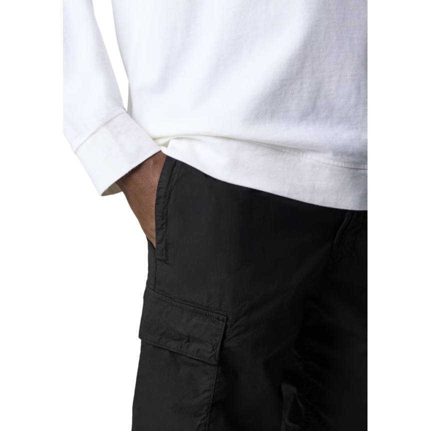 Bermuda cargo STONE ISLAND coupe regular à poches zippées coton noir