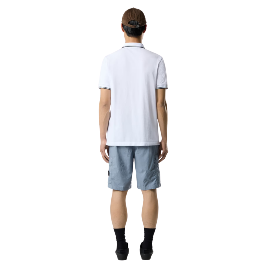 Bermuda cargo STONE ISLAND coupe regular à poches zippées coton bleu gris