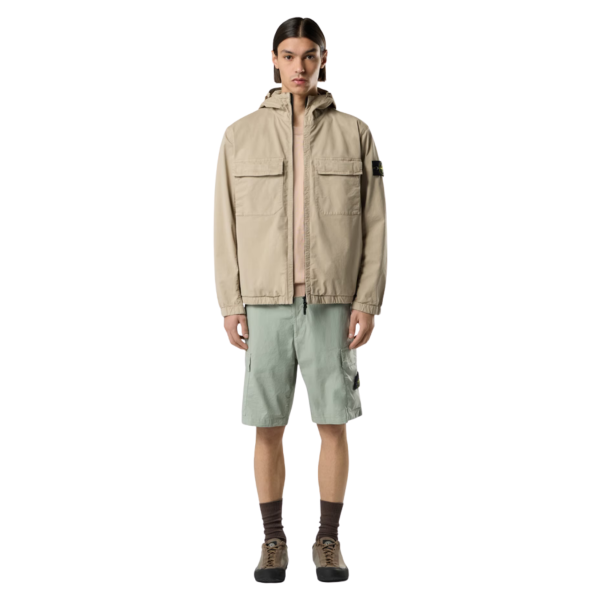 Bermuda cargo STONE ISLAND coupe regular à poches zippées coton vert sauge