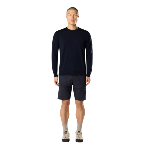 Bermuda cargo STONE ISLAND coupe regular à poches zippées coton bleu marine