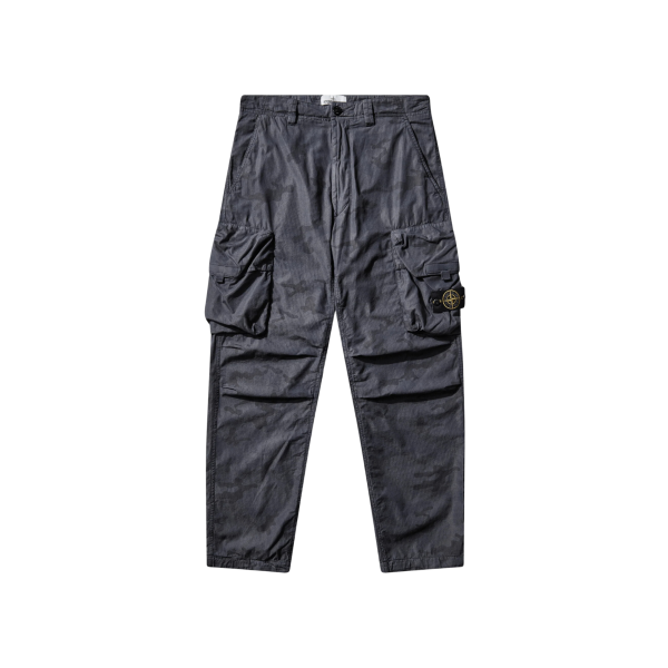 Pantalon cargo ample STONE ISLAND Faded Camo Ripstop-TC bleu gris