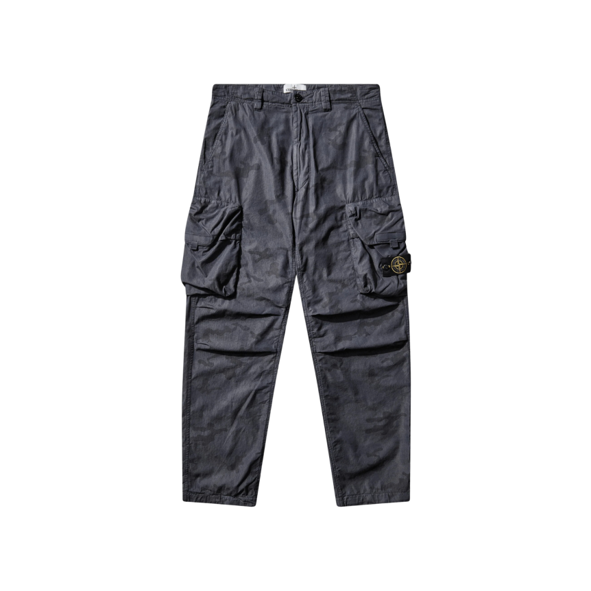 Pantalon cargo ample STONE ISLAND Faded Camo Ripstop-TC bleu gris