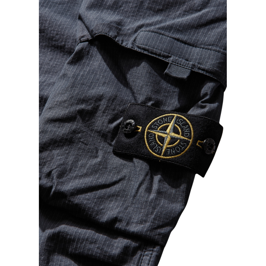 Pantalon cargo ample STONE ISLAND Faded Camo Ripstop-TC bleu gris