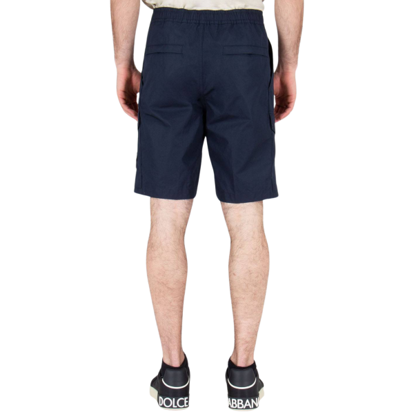Short cargo STONE ISLAND coton lin bleu marine Collection Ghost