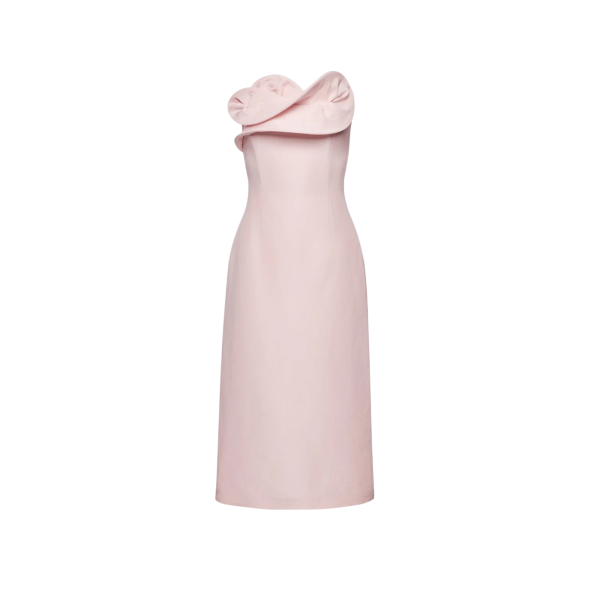 Robe corset MAGDA BUTRYM en soie rose poudré décolleté sculptural