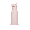 Robe corset en soie rose poudré décolleté sculptural