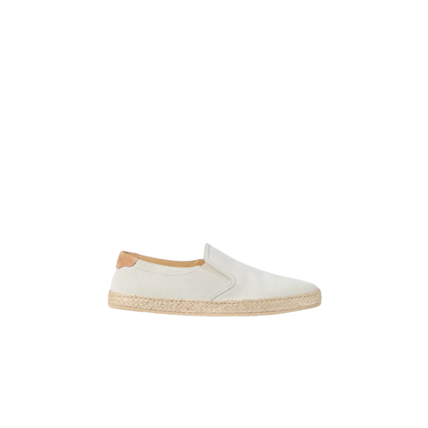 Slip on BRUNELLO CUCINELLI Espadrille cuir suédé écru semelle corde