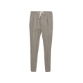 Pantalon lin beige rayures Tennis taille élastique cordon