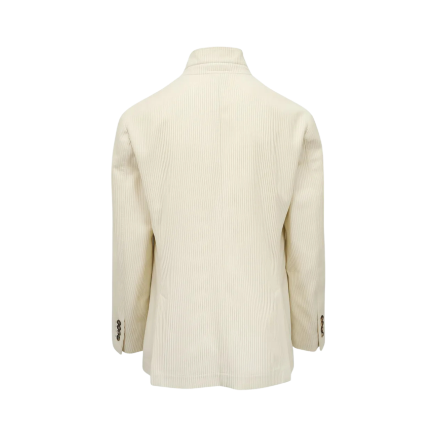 Veste officier BRUNELLO CUCINELLI cachemire velours crème poches plaquées