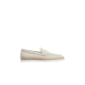 Mocassins slip on cuir velours beige semelle corde