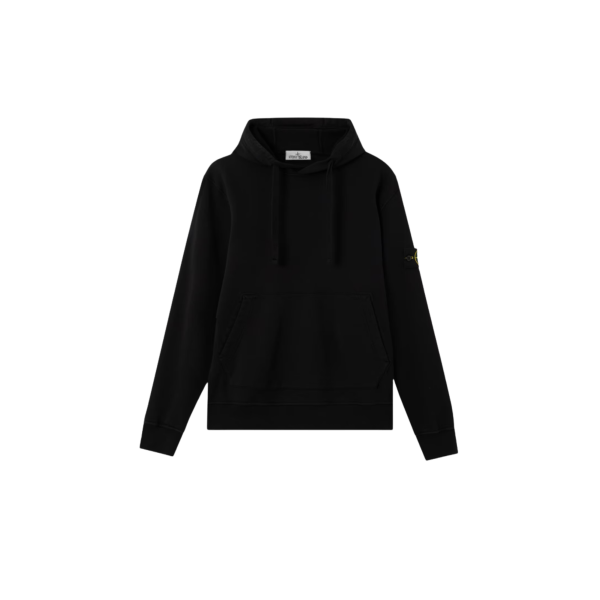 Sweat-shirt à capuche STONE ISLAND coton molletonné noir