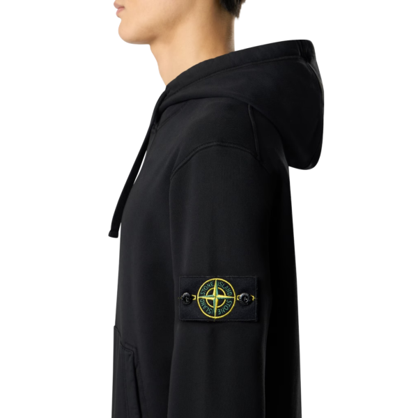 Sweat-shirt à capuche STONE ISLAND coton molletonné noir