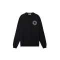Sweat-shirt col rond coton noir imprimé « Outline Compass » boussole dos blanc