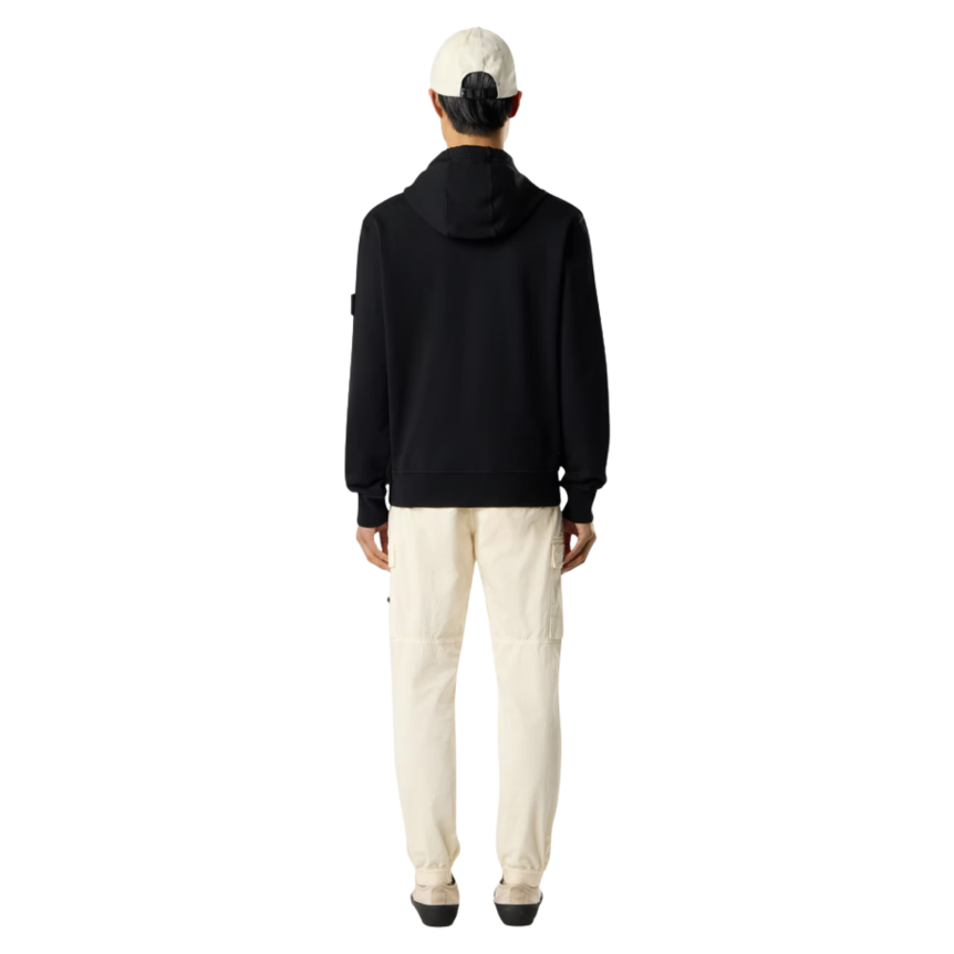 Sweat-shirt STONE ISLAND col rond coton noir  imprimé « Outline Compass » boussole dos blanc