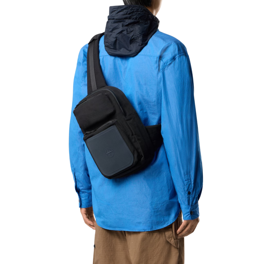 Sac crossbody STONE ISLAND sling poche nylon Panama bleu marine