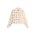 Chemise courte manche longue soie beige nude imprimé C Calèche