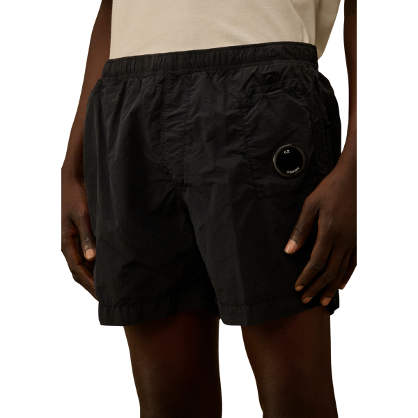 Short de bain CP COMPANY flatt nylon noir lentille