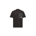 T-shirt col rond coton noir nylon poche zippée Moncler Grenoble