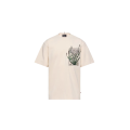 T-shirt manche courte col coton écru imprimé plantes Moncler Grenoble