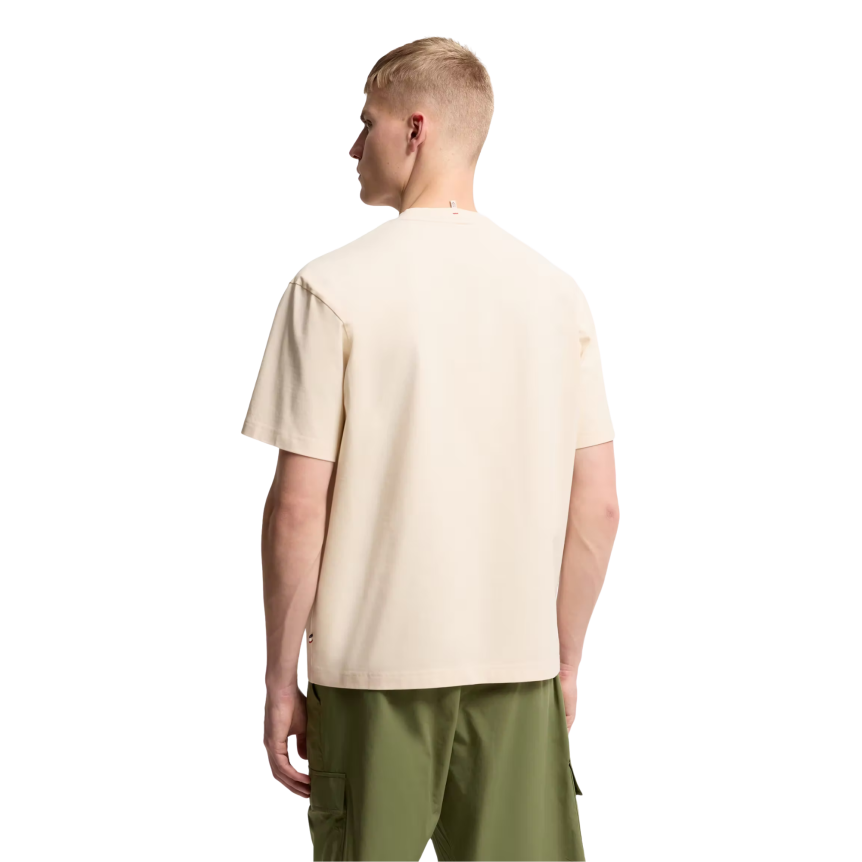 T-shirt manche courte MONCLER col coton écru imprimé plantes Moncler Grenoble