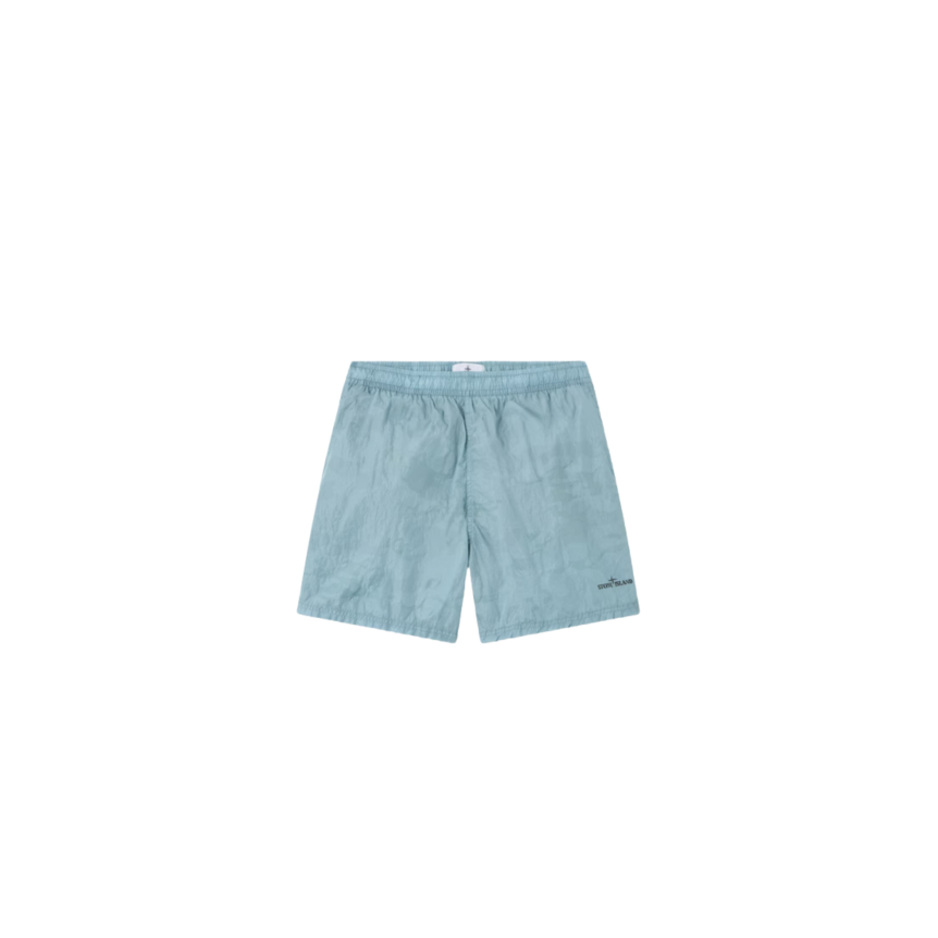 Short de bain STONE ISLAND nylon gris bleu