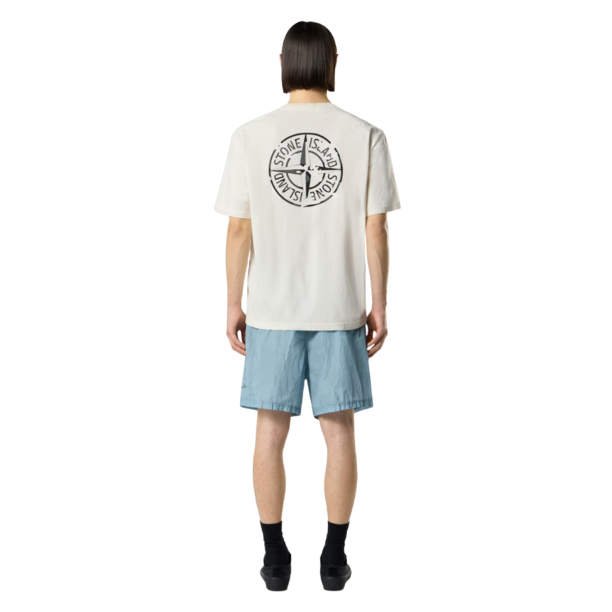 Short de bain STONE ISLAND nylon gris bleu