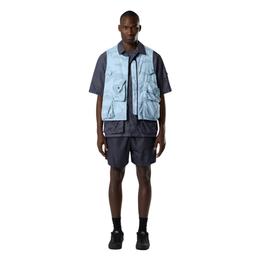 Short de bain STONE ISLAND nylon métal gris camouflage