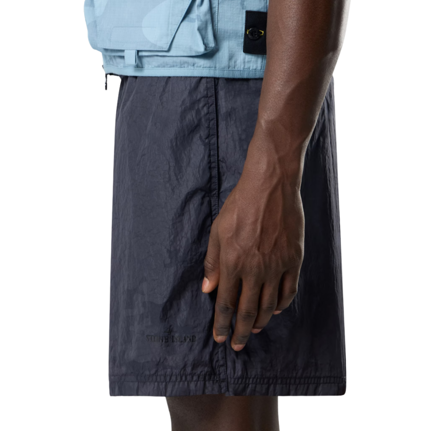 Short de bain STONE ISLAND nylon métal gris camouflage