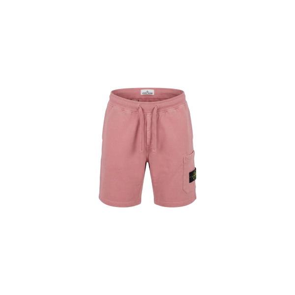 Short de jogging STONE ISLAND molleton coton bio rose poche cargo