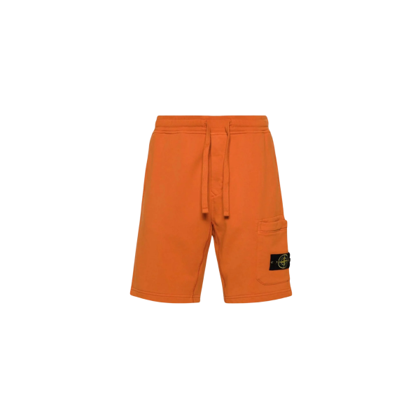 Short cargo STONE ISLAND coton orange papaye poches cordon taille élastique