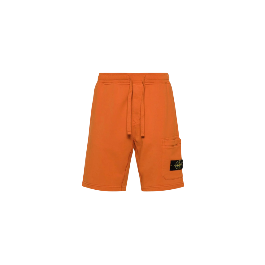Short cargo STONE ISLAND coton orange papaye poches cordon taille élastique