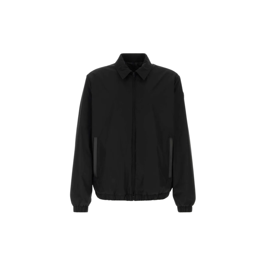 Veste zippée surchemise MONCLER Socot nylon noir poche cuir