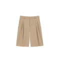 Bermuda à pinces coton beige