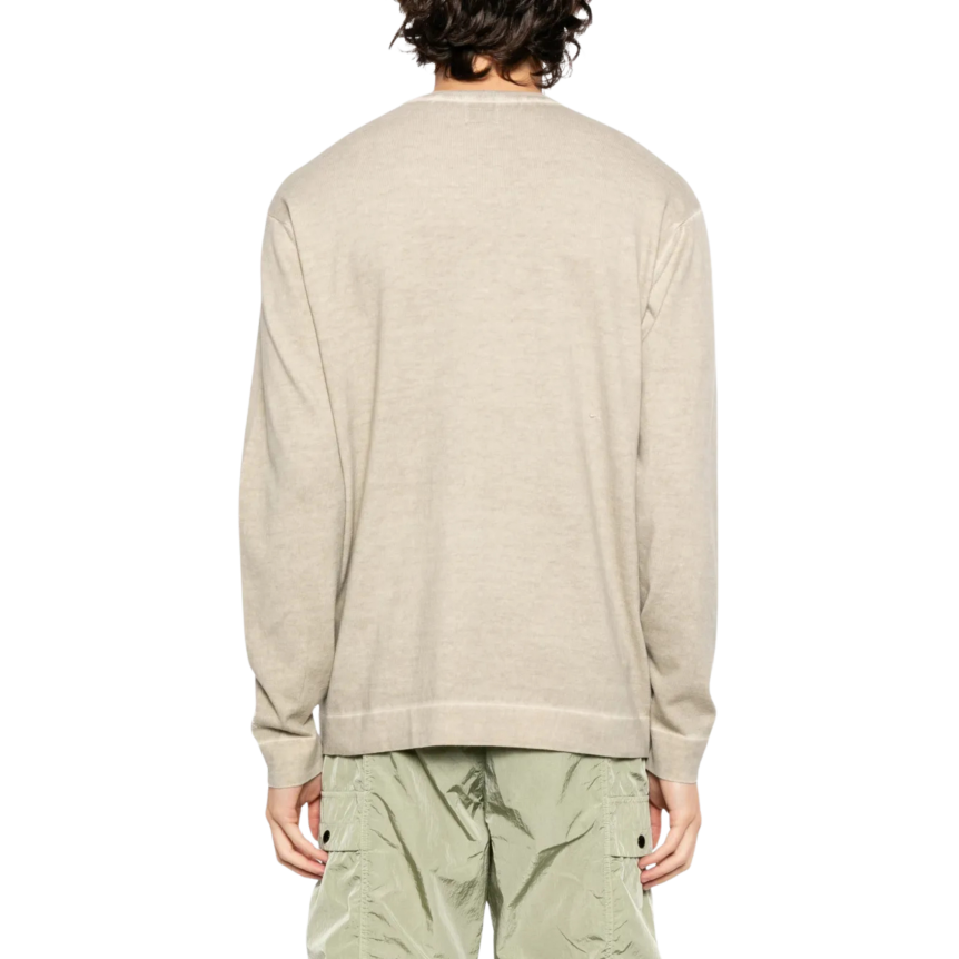 Pull CP COMPANY col rond coton fin délavé beige