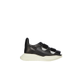 Basket sneaker Burritogeth SS26 Temple cuir grainé noir sangles semelle blanche
