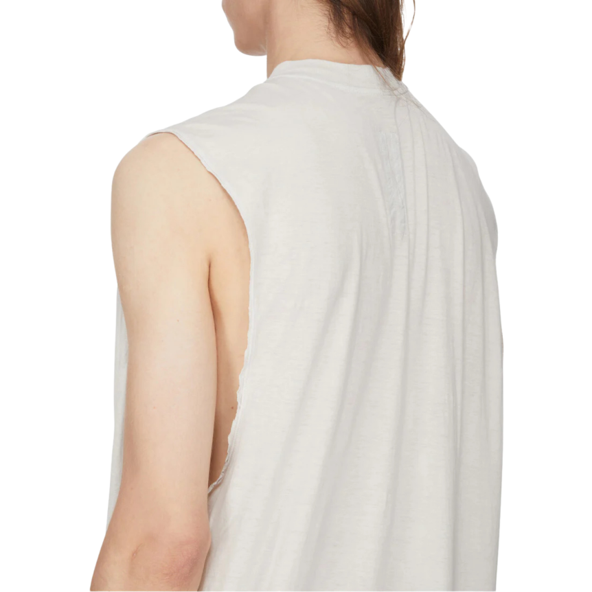 Top Débardeur RICK OWENS Jumbo SS26 Temple jersey coton blanc sali imprimé urinoir