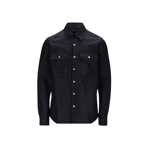 Sur Chemise bouton pression Rick Owens SS26 Temple coton Cordura noir sangles