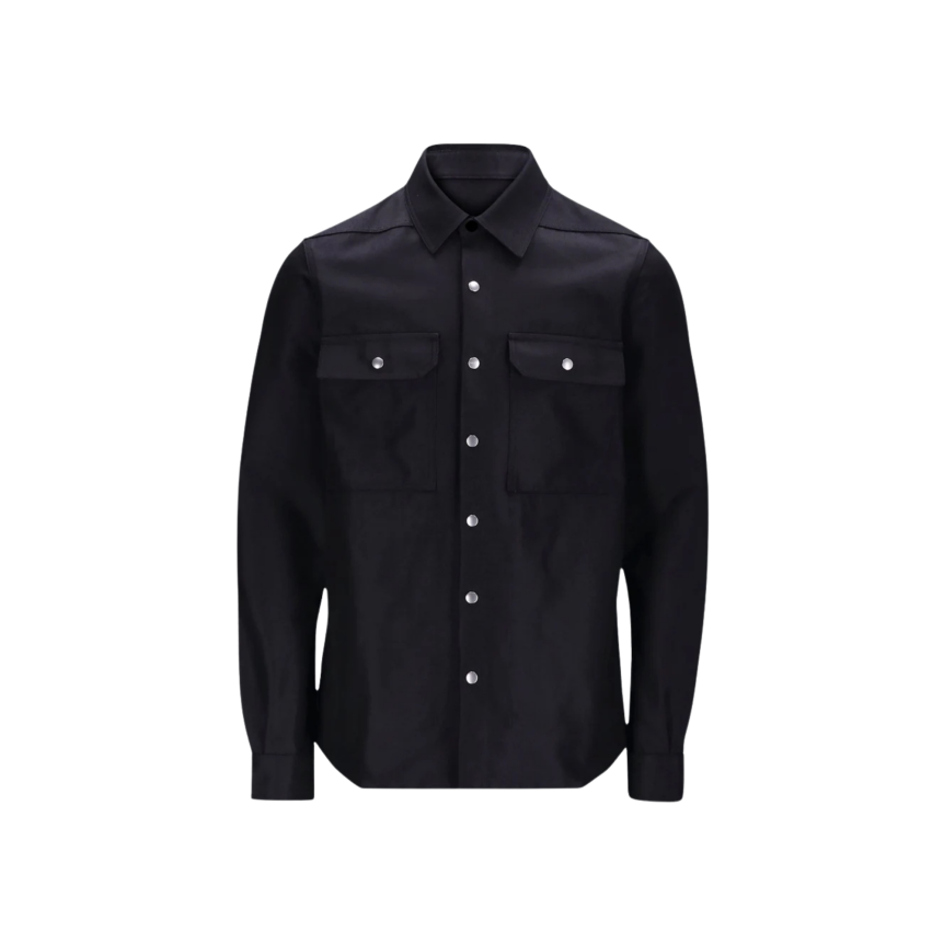 Sur Chemise bouton pression Rick Owens SS26 Temple coton Cordura noir sangles