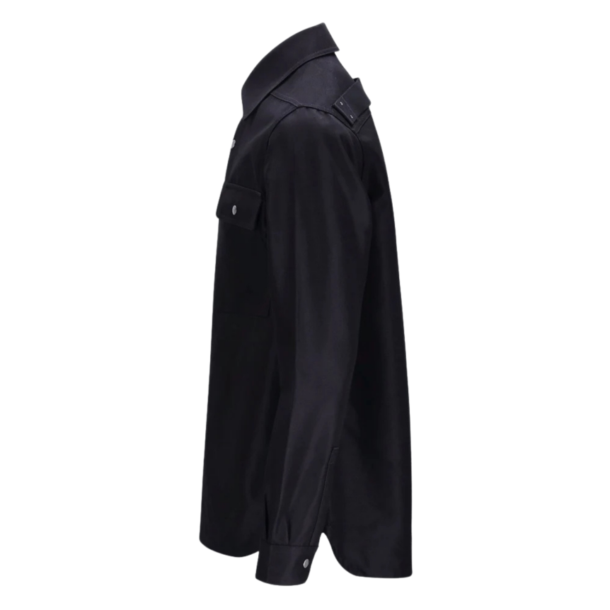 Sur Chemise bouton pression Rick Owens SS26 Temple coton Cordura noir sangles