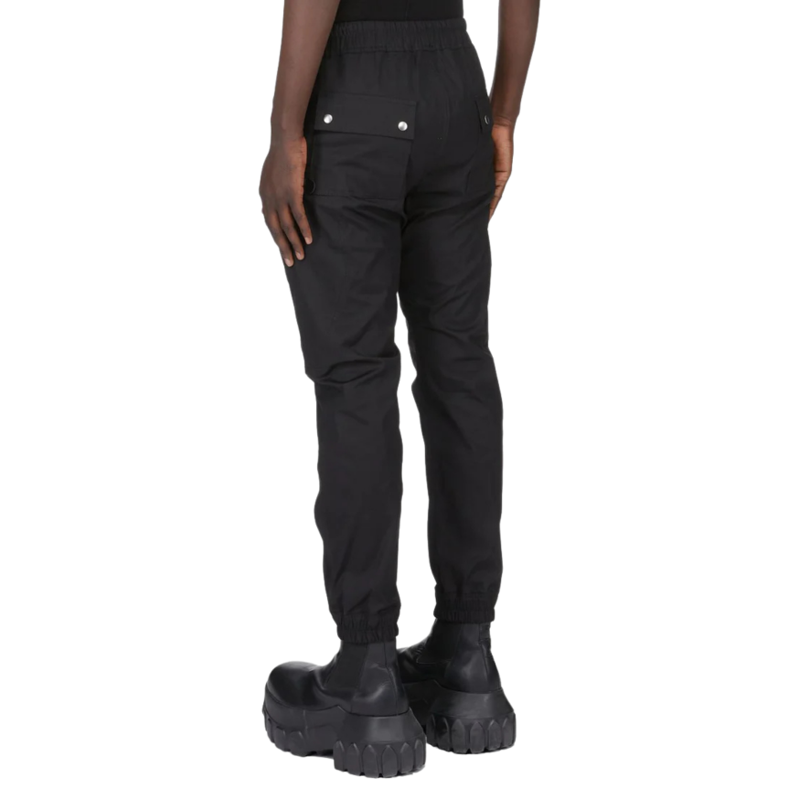 Pantalon RICK OWENS Cargo BAUHAUS coton noir multi poches zippées pression