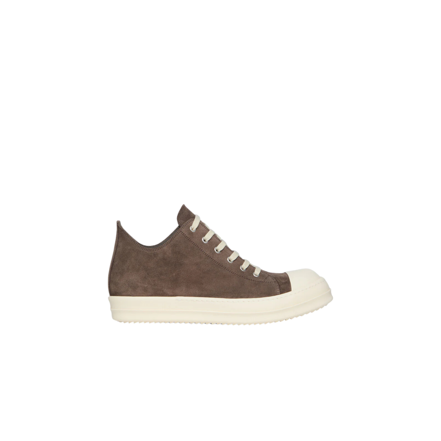 Baskets basses LOW SNEAKS RICK OWENS SS26 Temple cuir suède gris