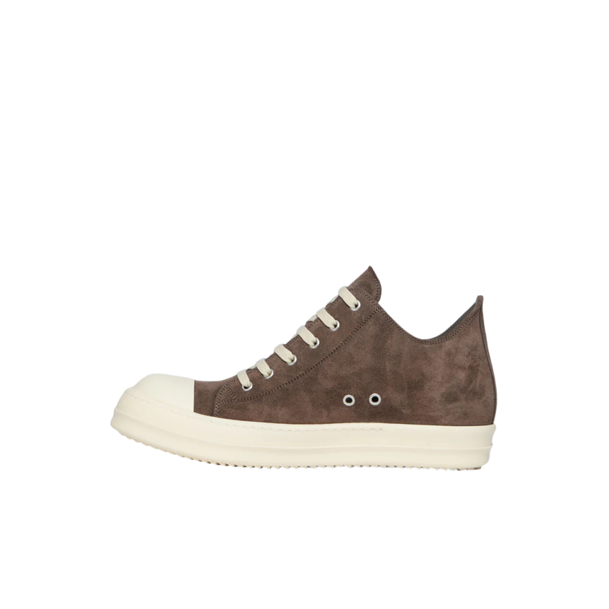 Baskets basses LOW SNEAKS RICK OWENS SS26 Temple cuir suède gris