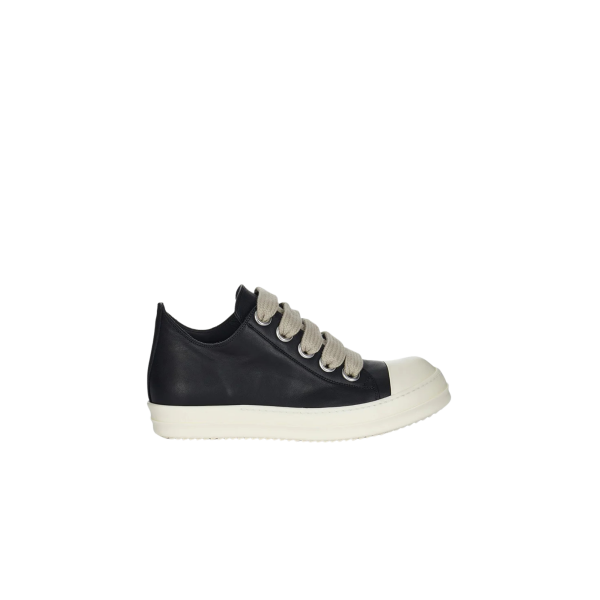 Basket basse RICK OWENS SS26 Temple Jumbolace cuir vachette pleine fleur noir