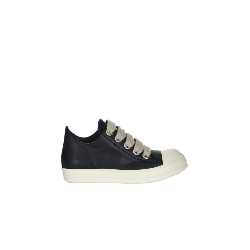 Basket basse RICK OWENS SS26 Temple Jumbolace cuir vachette pleine fleur noir