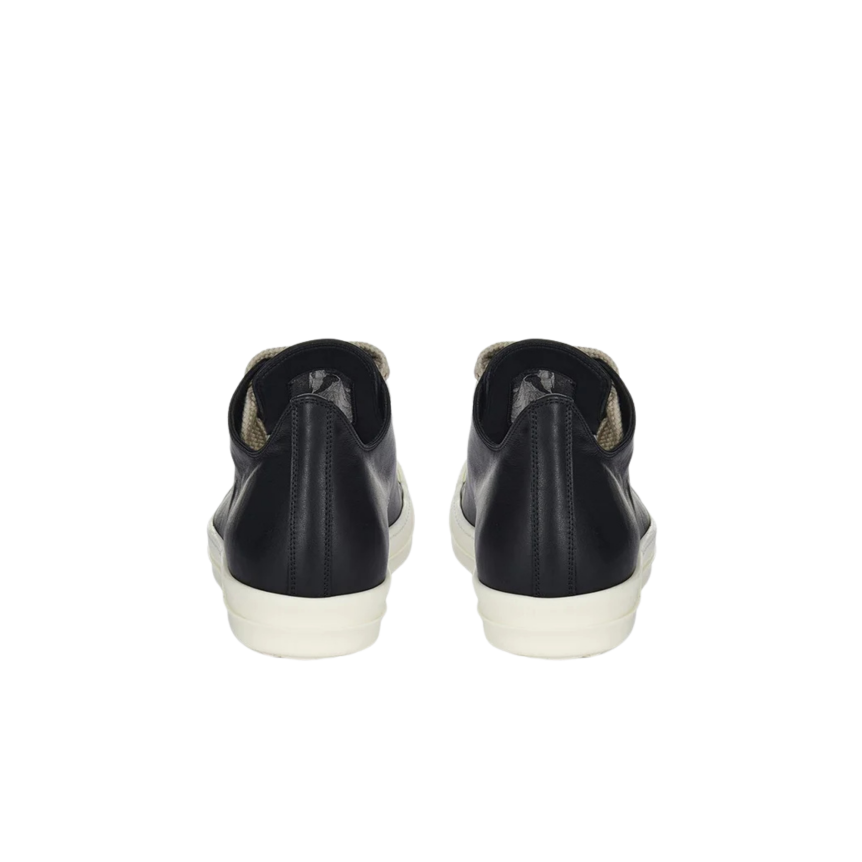 Basket basse RICK OWENS SS26 Temple Jumbolace cuir vachette pleine fleur noir