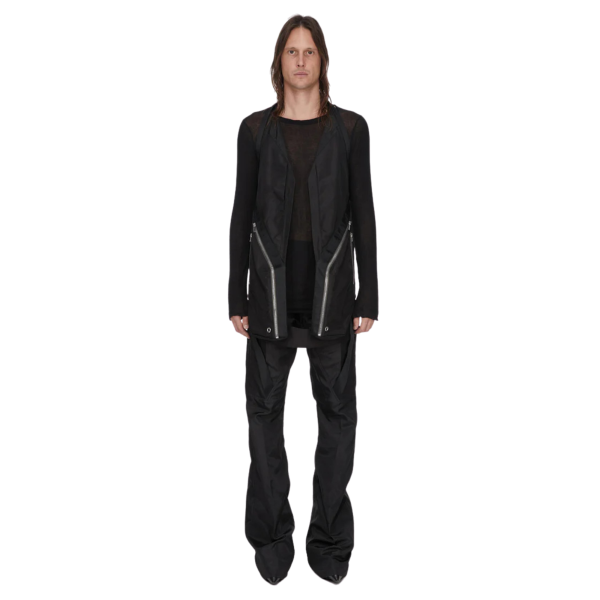 Pantalon Jean Bolan RICK OWENS  SS26 Temple Megastrapped Bolans nylon satin noir sangles