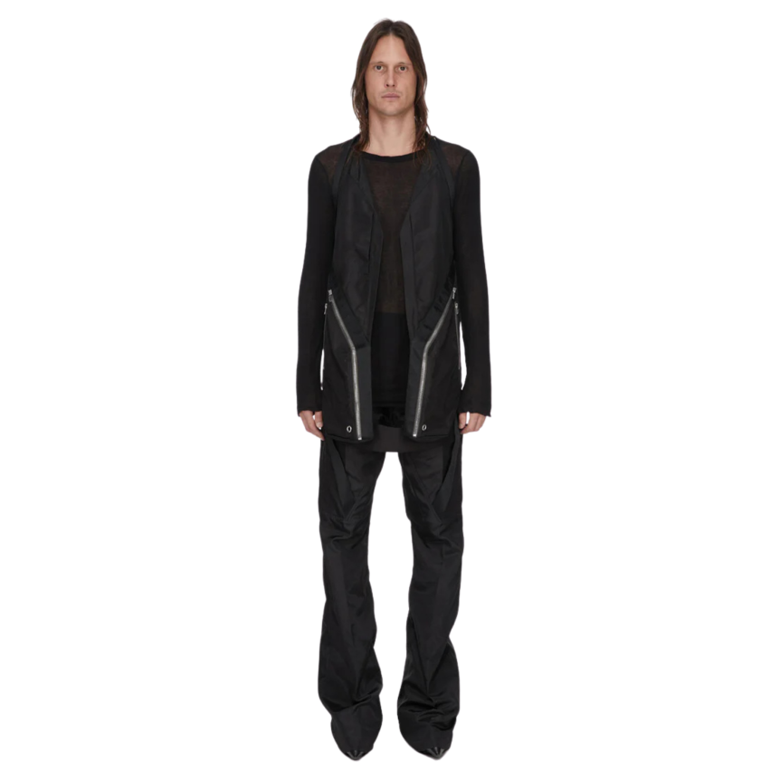 Pantalon Jean Bolan RICK OWENS  SS26 Temple Megastrapped Bolans nylon satin noir sangles