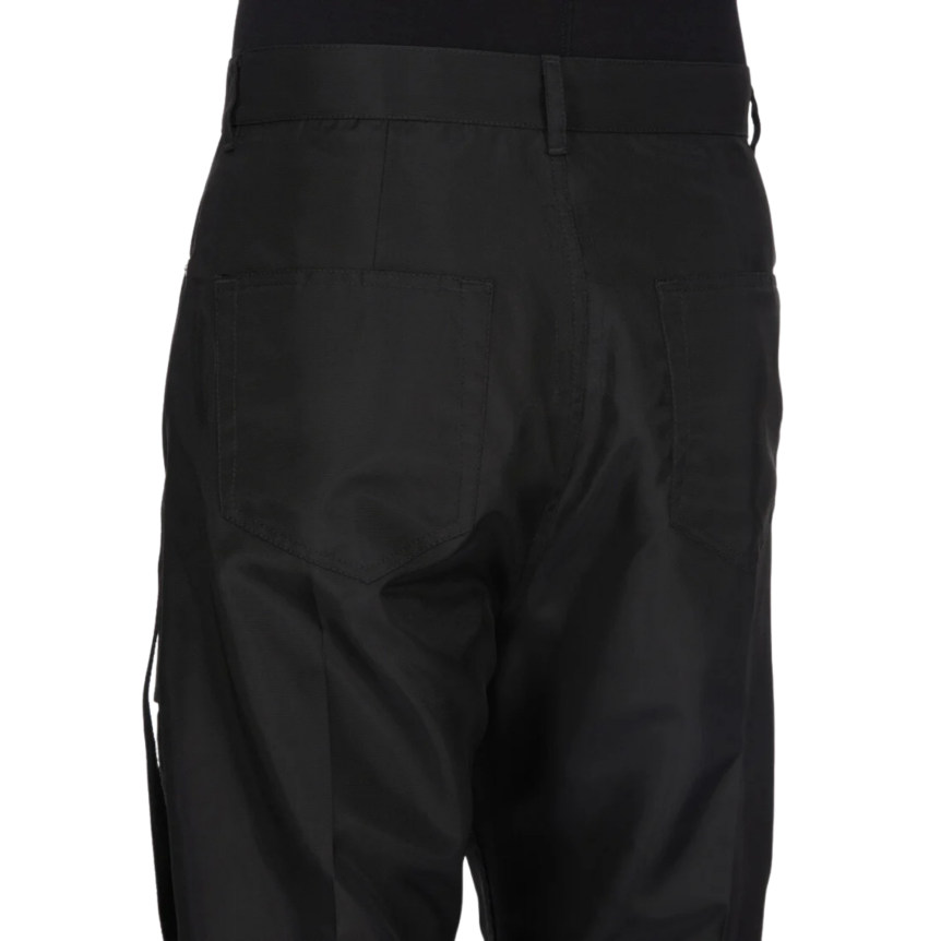 Pantalon Jean Bolan RICK OWENS  SS26 Temple Megastrapped Bolans nylon satin noir sangles