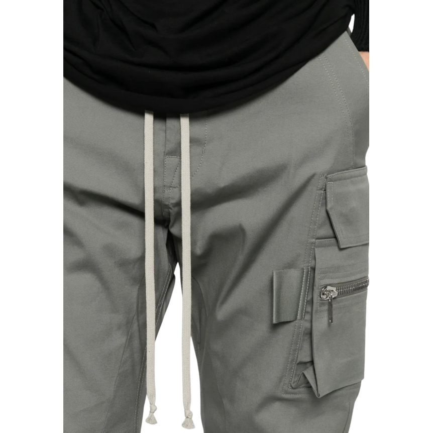 Pantalon Mastodon RICK OWENS SS26 Temple coton vert gris taille bas élastique